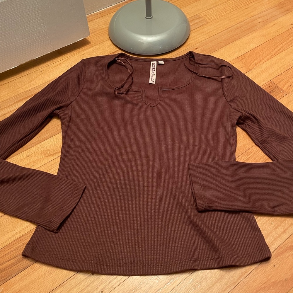 brown long sleeve top